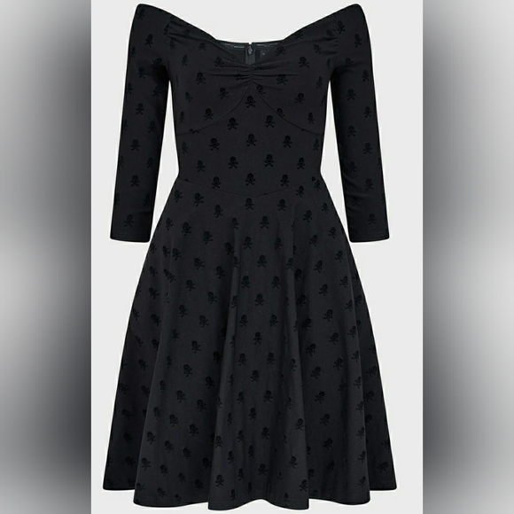 Killstar Black Off-Shoulder Long Sleeve Dress - Picture 2 of 5